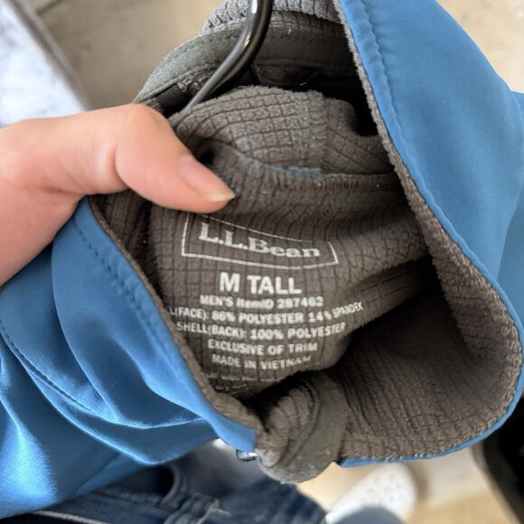 L.L.Bean Pathfinder Soft Shell Jacket Mens Medium TALL Hiking Outdoors Blue - Picture 7 of 7